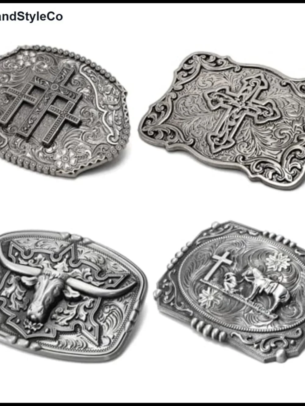 4 Pack Western Cowboy Belt Buckles Heavy Duty Zinc Alloy Rodeo Belt Buckles